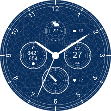 Blue Luxury Chronograph watch face