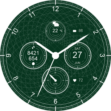 Green Luxury Chronograph watch face