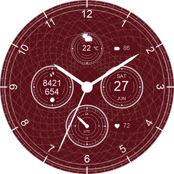 Red Luxury Chronograph watch face