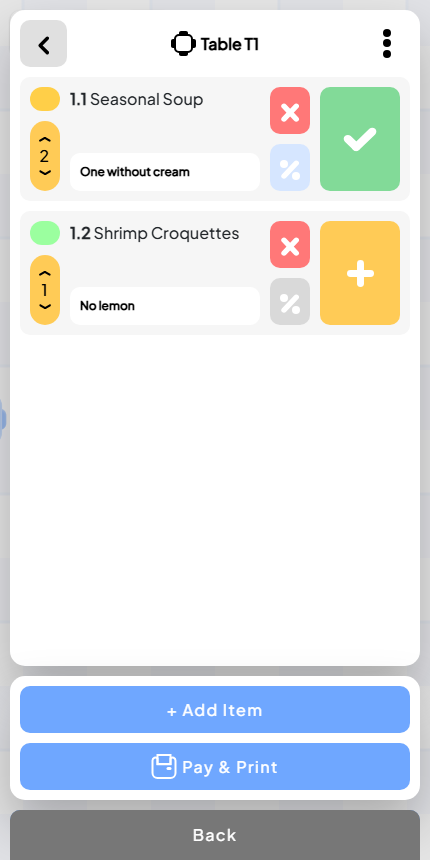 Open Order live restaurant updates displayed on a mobile screen
