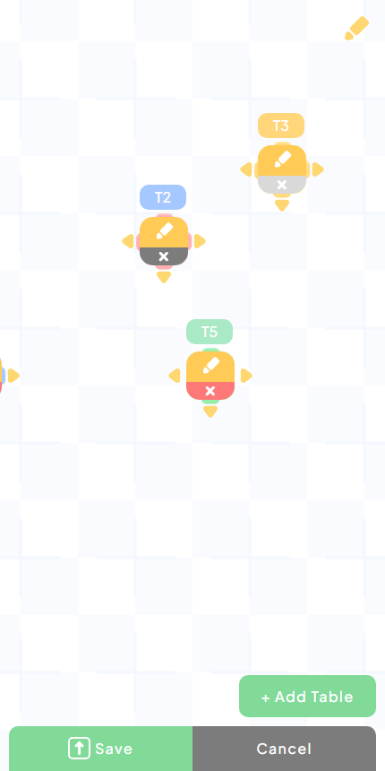 Open Order table editing controls shown on a mobile screen